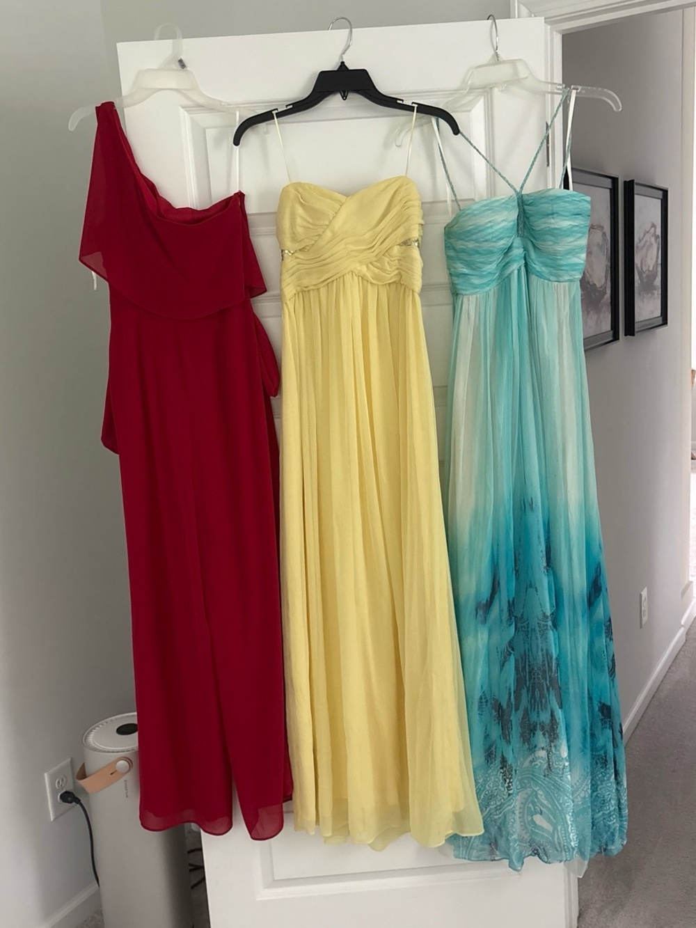 Women's Yellow Strapless Evening Gown